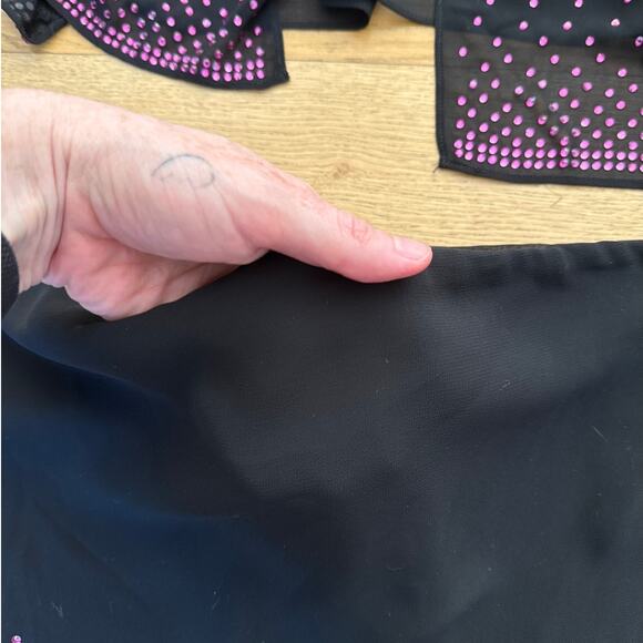 House of CB - Mistress Rocks Mini Skirt in Black with Purple Crystals - Picture 5 of 9